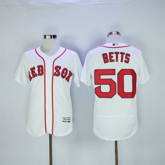 Men Boston Red Sox #50 Mookie Betts White Elite MLB Jerseys->->MLB Jersey